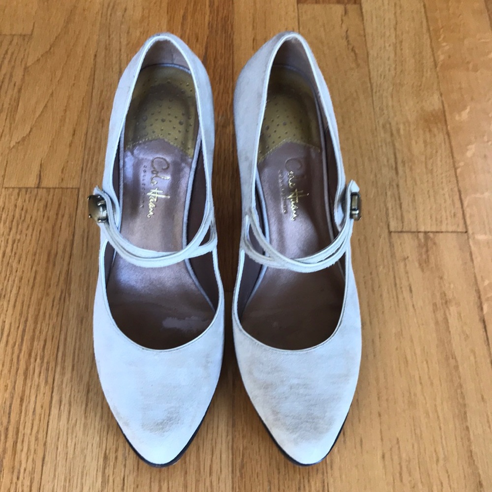 Cole Haan Beige Suede Nike Air Mary Jane Heels